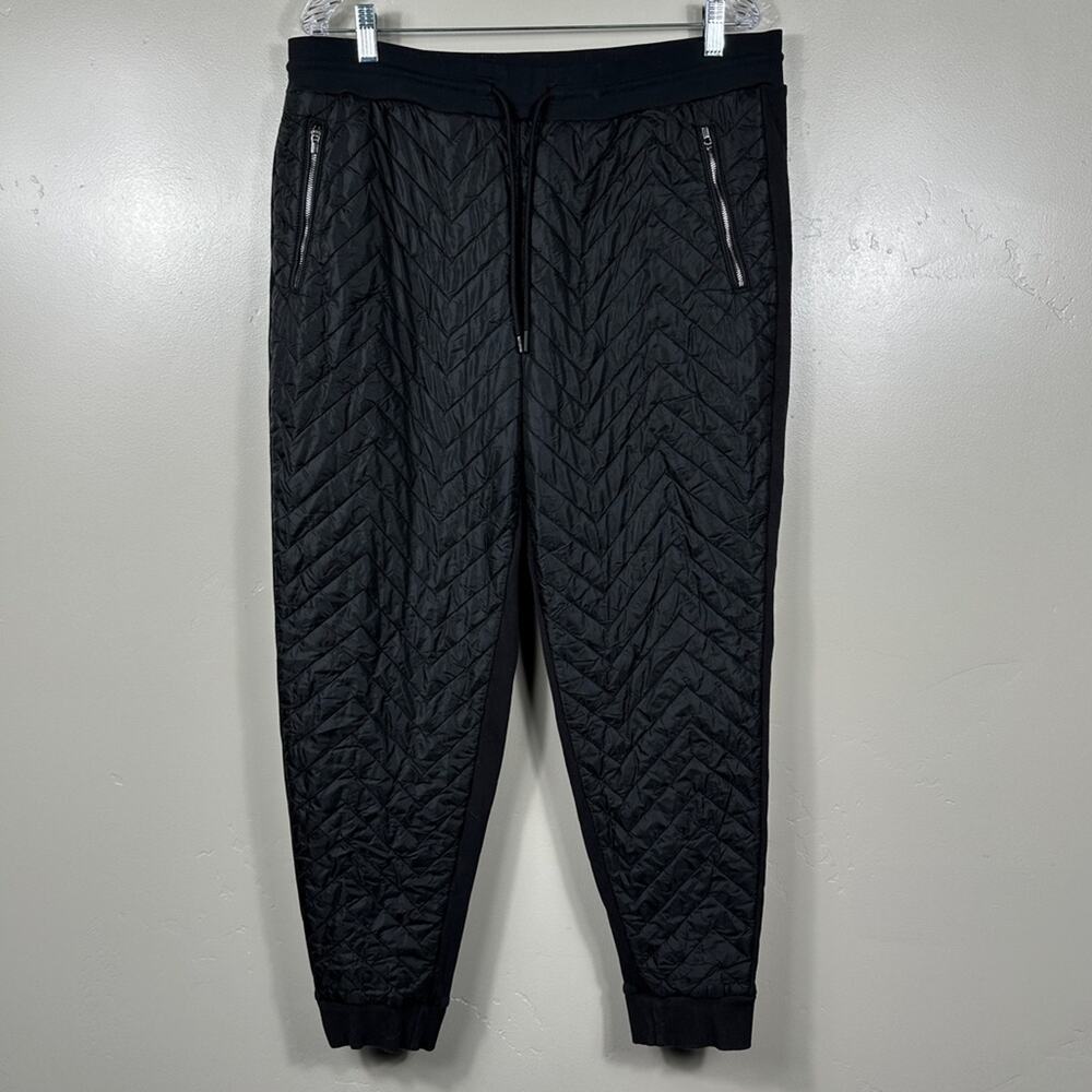 ATHLETA Solstice Jogger Quilted Puffy Pants Black Joggers Size 16 - Picture 3 of 7